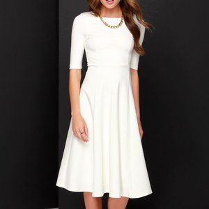 Having a Shindig Ivory Midi Dress